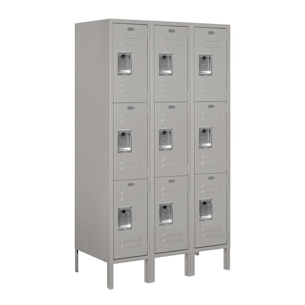 Salsbury Industries Wardrobe Locker, 66inHx36inW, 3 Tiers, Gray 63358GY-U